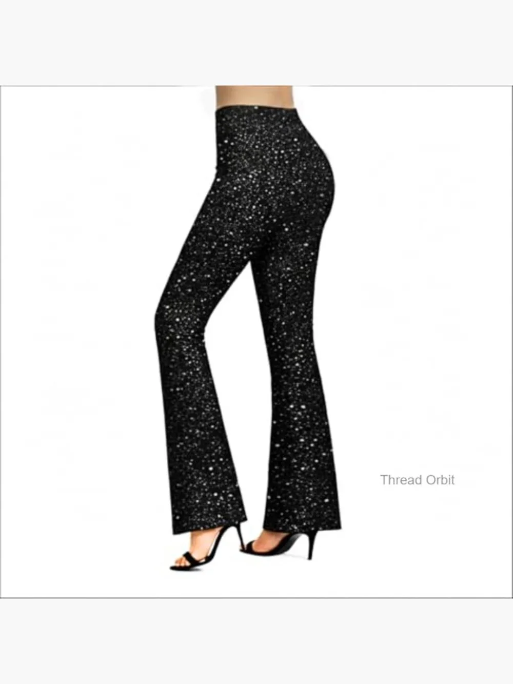 Sparkly Flare Leggings High Waisted Bell Bottom Pants Party Trousers_5